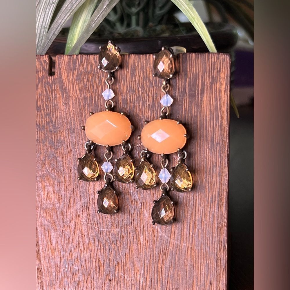 Vintage Avon romantic chandelier dangle earrings 🌺 clip on 🌺 excellent conditi